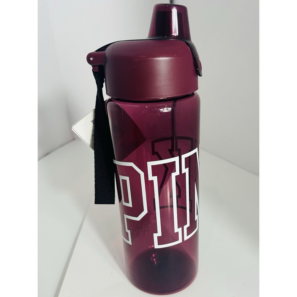 Victoria's Secret‎ PINK Collegiate Water Bottle W/ Rubber Seal 32oz Purple RARE